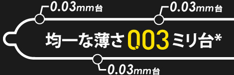 均一な薄さ0.03ミリ台
